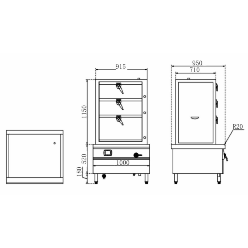 Electromagnetic electric steam cabinet